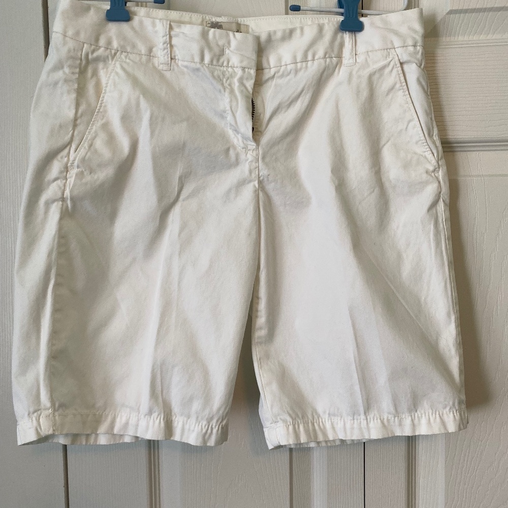 J Crew White Bermuda Shorts